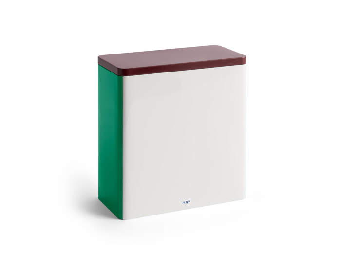 Úložný box Tin Container X-Large, off-white, burgundy and green