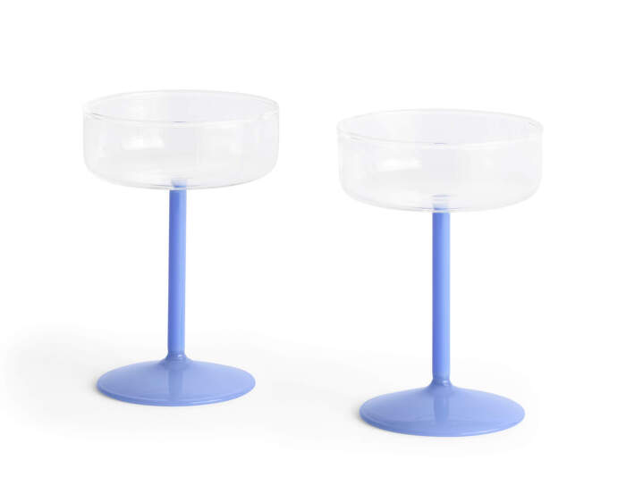 Poháre na šampanské Tint 2 ks, clear and jade light blue