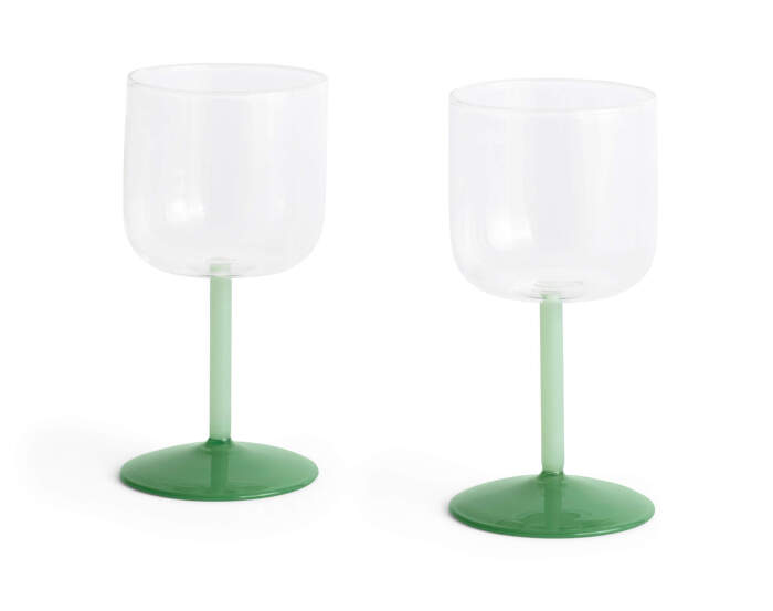 Poháre na víno Tint 2 ks, clear, jade light green and jade dark green