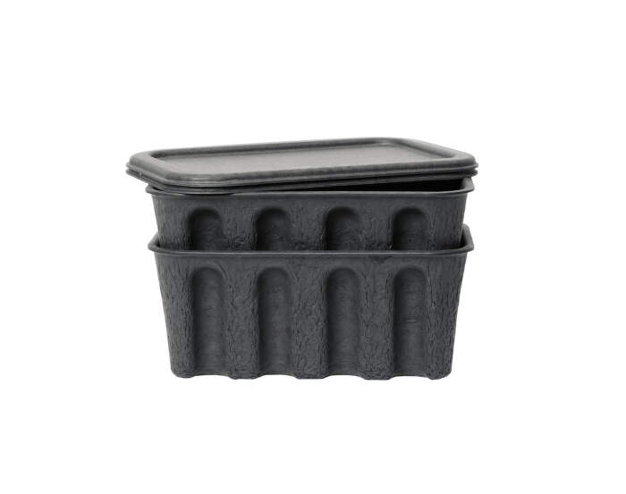 Papierový úložný box Pulp Small, set 2 ks, charcoal