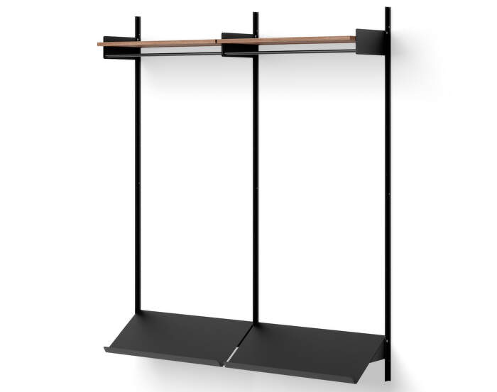 Policová zostava Wardrobe Shelf 2, walnut/black