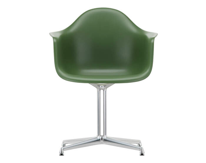Židle Eames DAL, forest green polished aluminium