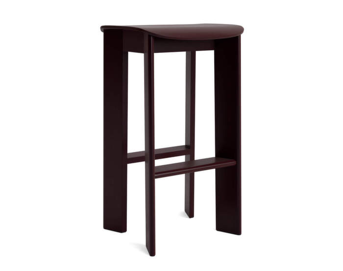 Barová stolička Chisel 30 H75, dark bordeaux lacquered beech