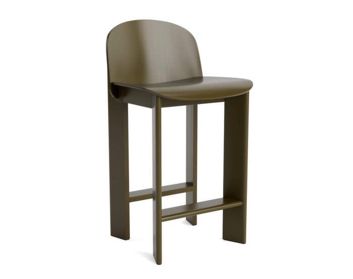 Barová stolička Chisel 35 H65, green umber laquered beech