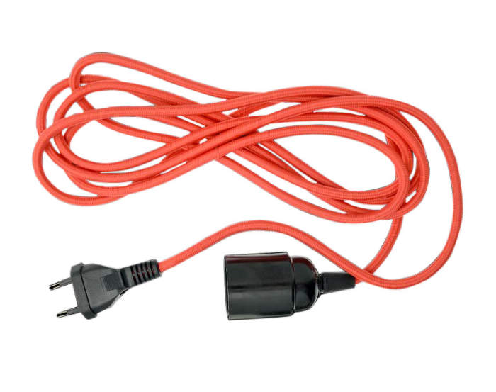 Textilní kabel s objímkou a zástrčkou