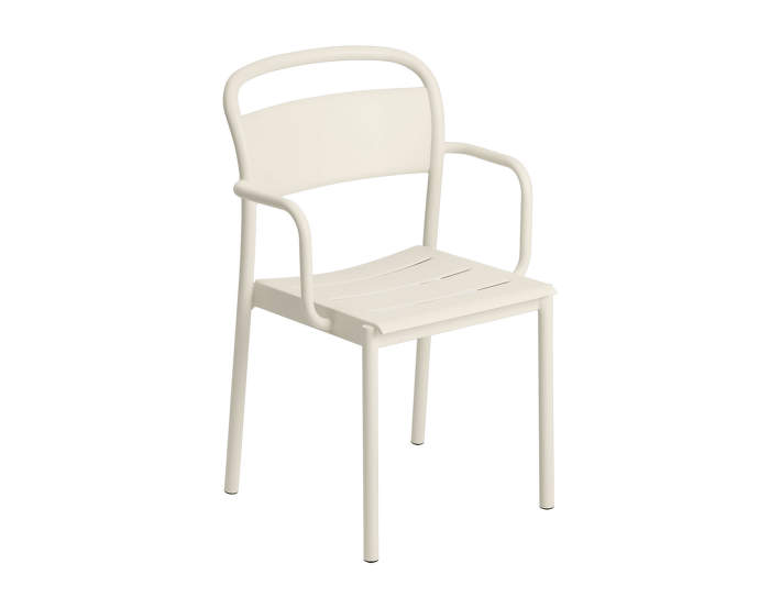 Linear Steel Armchair, off-white
