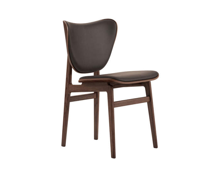 Elephant Dining Chair, dark stained oak / Dunes Leather - Dark Brown 21001