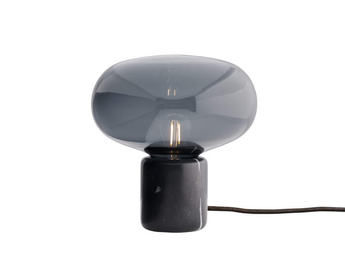 Karl-Johan Table Lamp, Black Marquina w. Smoked Glass