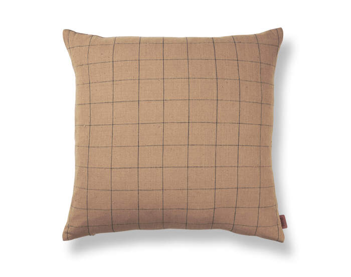 Brown Cotton Cushion Grid