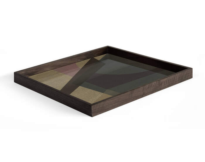 Podnos Angle Glass Tray Square L, slate