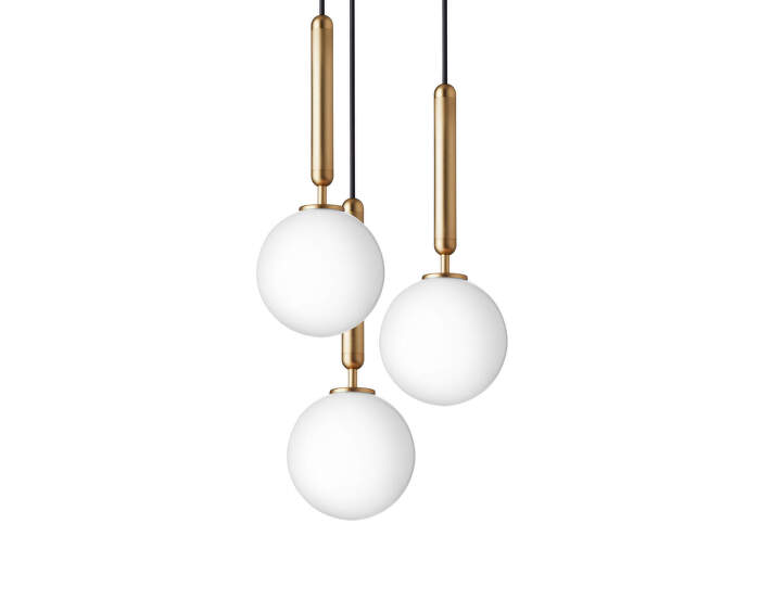 Závesné svietidlo Miira 3, brass/opal