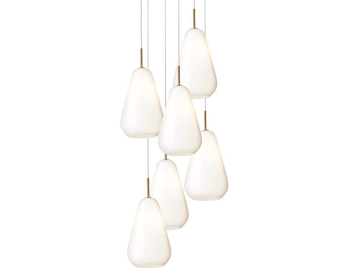 Závesné svietidlo Anoli 6, nordic gold/opal
