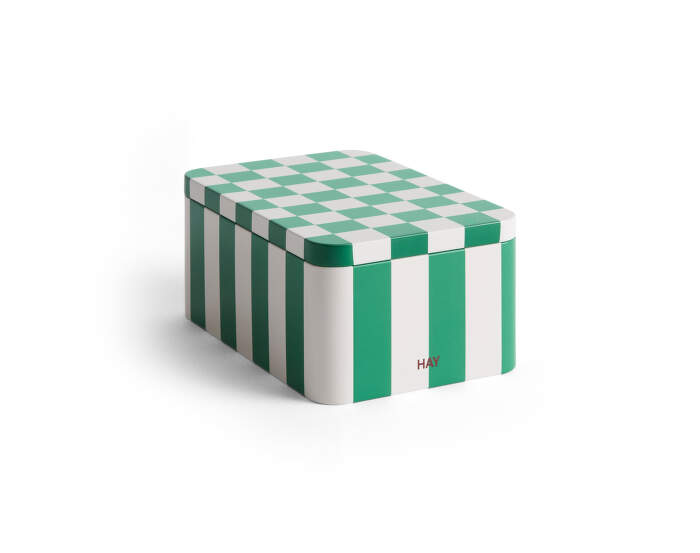 Úložný box Tin Container Small, green and off-white