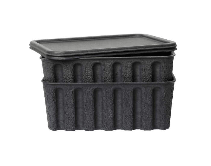 Papierový úložný box Pulp Large, set 2 ks, charcoal