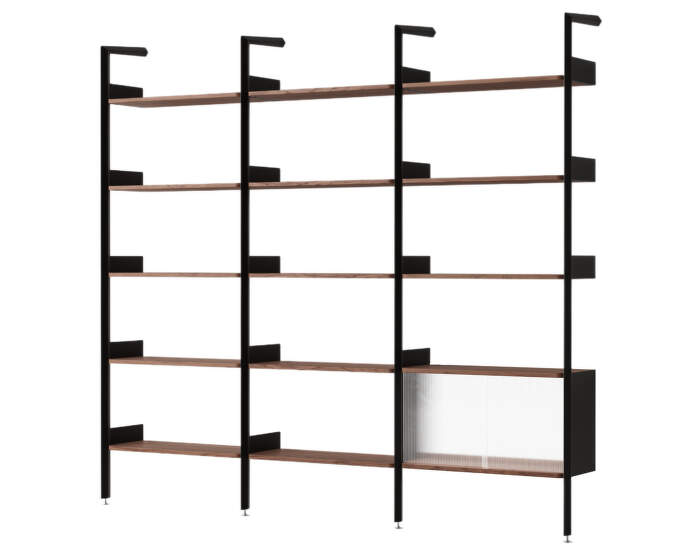 Policová zostava Rombe Konfigurácia H, anthracite/lacquered walnut