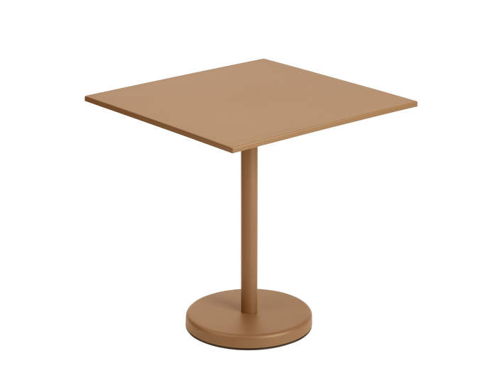 Linear Steel Café Table 70x70, burnt orange