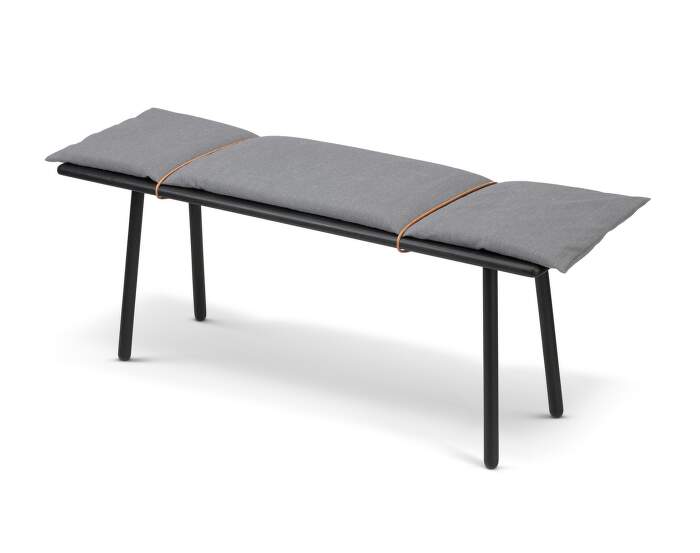 lavica Georg Bench, light grey / black oak