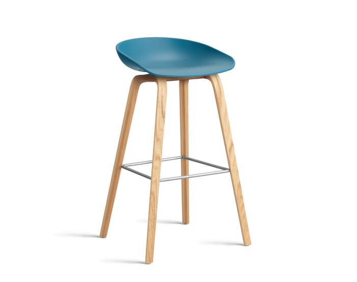 stolicka-AAS 32 Bar Stool High Oak, azure blue