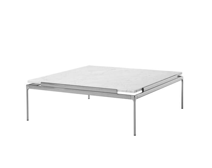 stolek-Sett LN13 Coffee Table, dark chrome  / Bianco Carrara