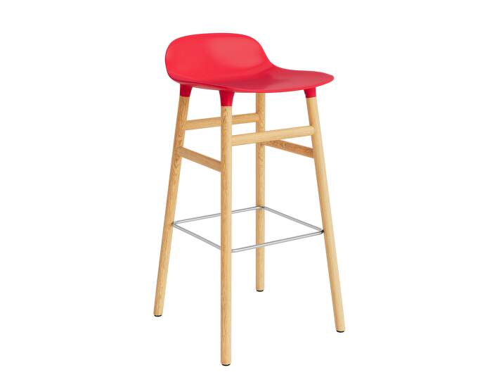 stolicka-Form Bar Chair 75 cm Oak, bright red