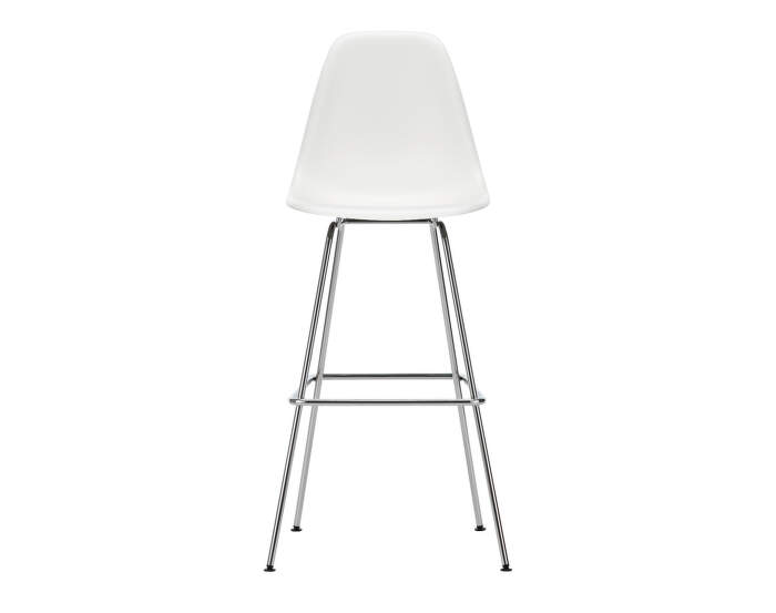 Barová stolička Eames Plastic High, white/chrome
