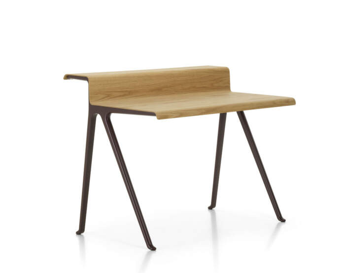 Pracovný stôl Courier, light oak/dark bordeaux