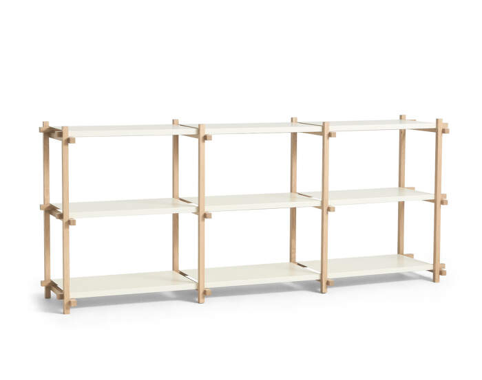 Policový systém Woody Low, almond white
