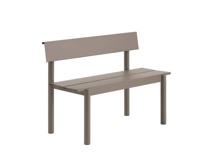 Lavica Linear Steel Bench s opierkou 110 cm, taupe