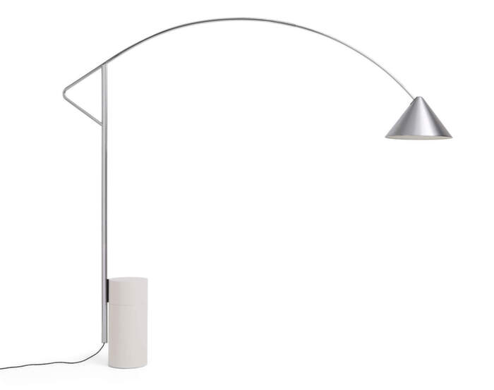 Stojacia lampa Compass, brushed aluminium