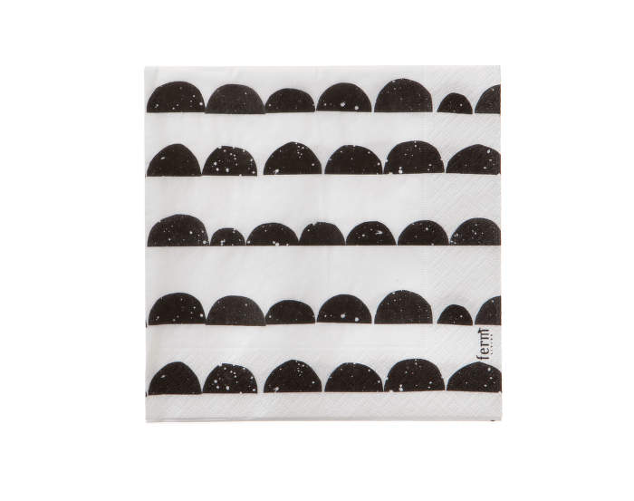 Paper napkins Half moon, black, 16,5x16,5 cm, Ferm Living