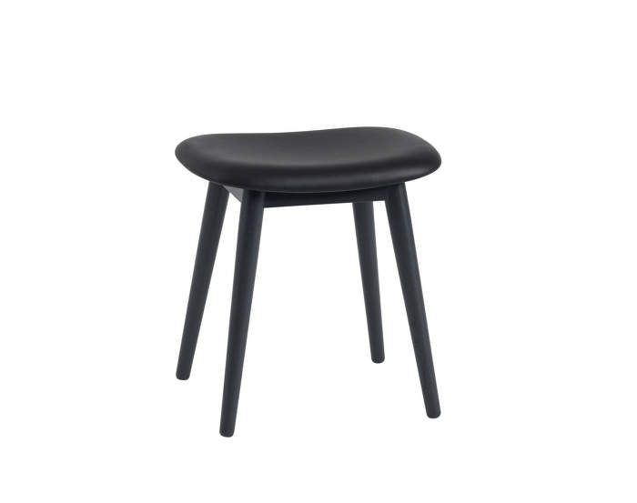 Stolička Fiber Stool koža/black, podnož black oak