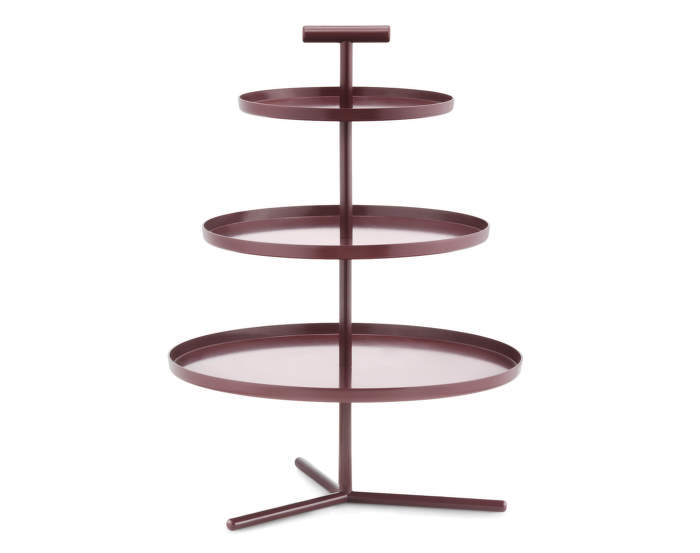 Glaze 3 Tier Cake Stand Dark Red