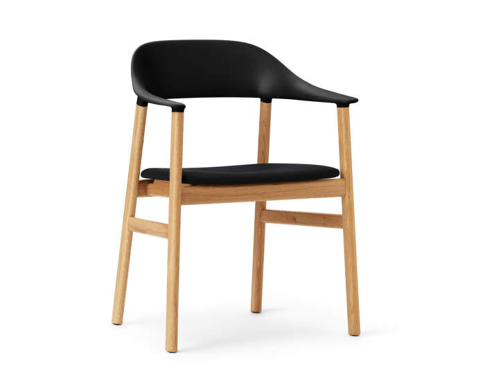 Stolička Herit Armchair Oak čalúnená, black