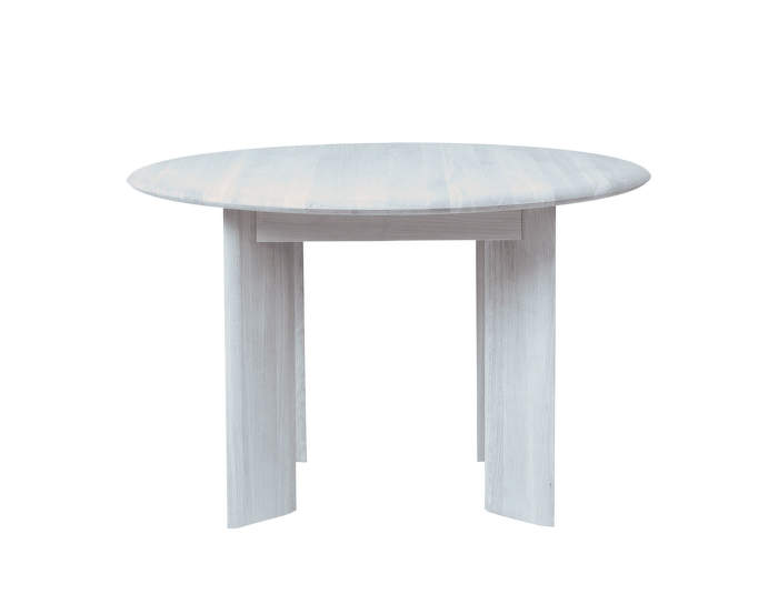 Bevel Table, Round, ice blue oak