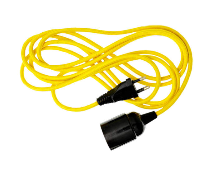 Textilní kabel s objímkou a zástrčkou