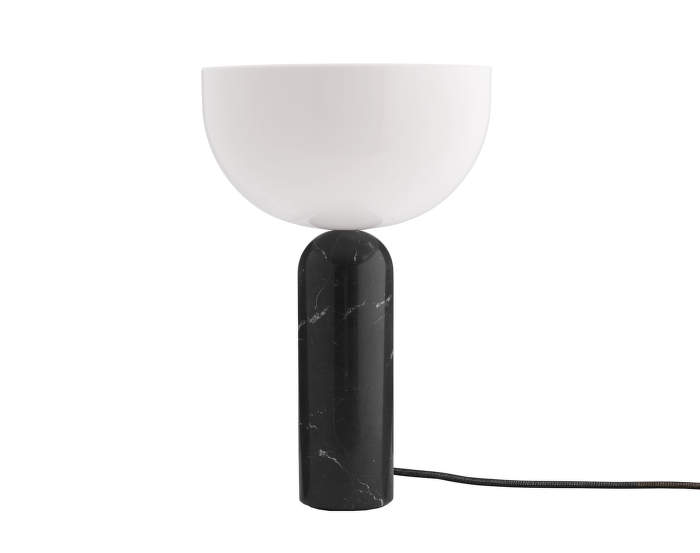 Kizu Table Lamp, Large, Black Marble w. White Acrylic