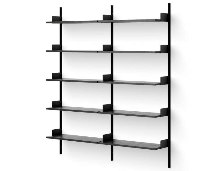 Policová zostava Library Shelf 1900, black ash/black