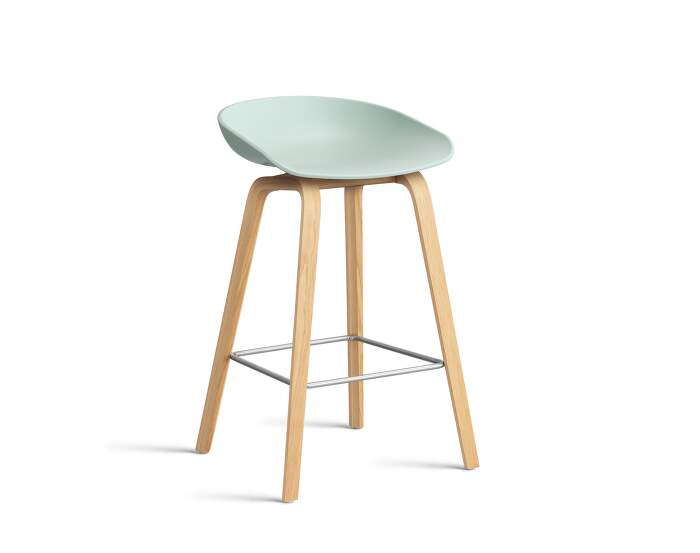 stolicka-AAS 32 Bar Stool Low Oak, dusty mint