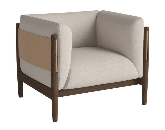 Kreslo Dive Dark Oak, Revi ivory/nature leather