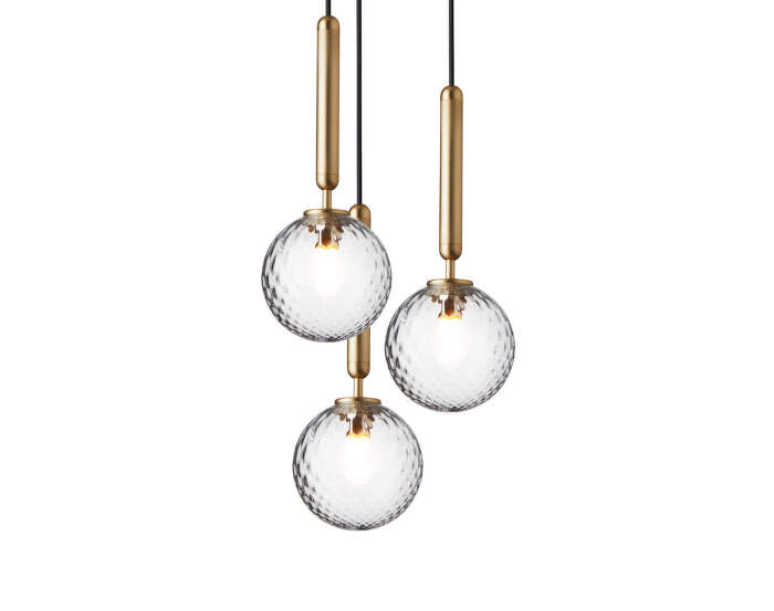 Závesné svietidlo Miira 3, brass/optic clear