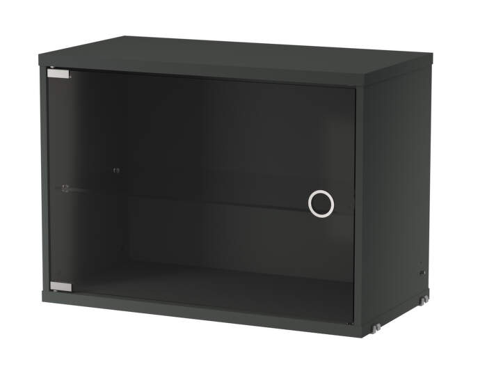 Skrinka Display Cabinet with Swing Glass Door, dark grey
