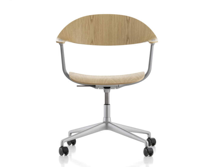 Kancelárska stolička Mynt Plywood s kolieskami, natural oak/blasted aluminium