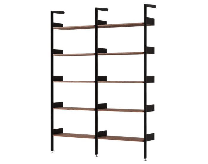 Policová zostava Rombe Konfigurácia A, anthracite/lacquered walnut