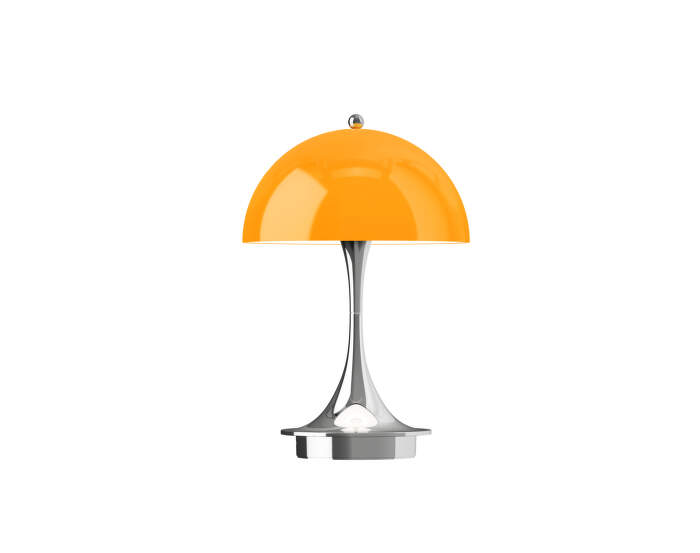 Prenosná lampa Panthella 160 V3, chrome original opal orange