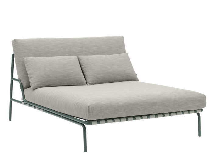 Lehátko Settle Lounge Bed bez podrúčiek, Ribbed Weave 2/dark green