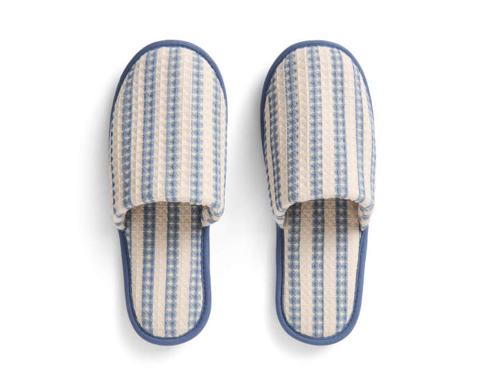 Papuče Waffle Slippers, stripe dusty blue