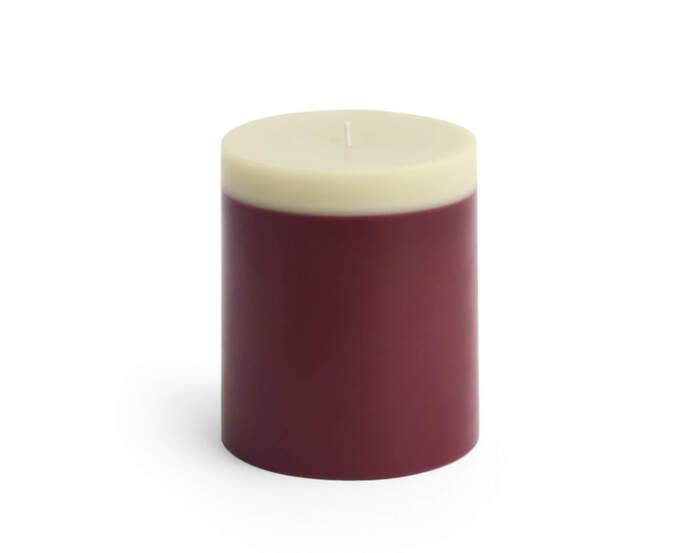 Sviečka Silo Medium, bordeaux and lime white
