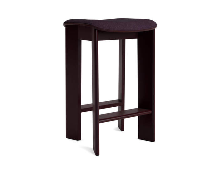 Barová stolička Chisel 30 H65, dark bordeaux lacquered beech / Turf burgundy