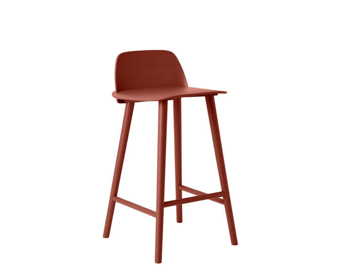 Barová stolička Nerd od Muuto, tmavě červená 65 cm