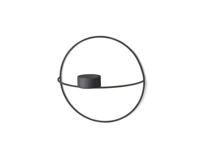 Nástenný svietnik POV Circle Tealight Candleholder S, black